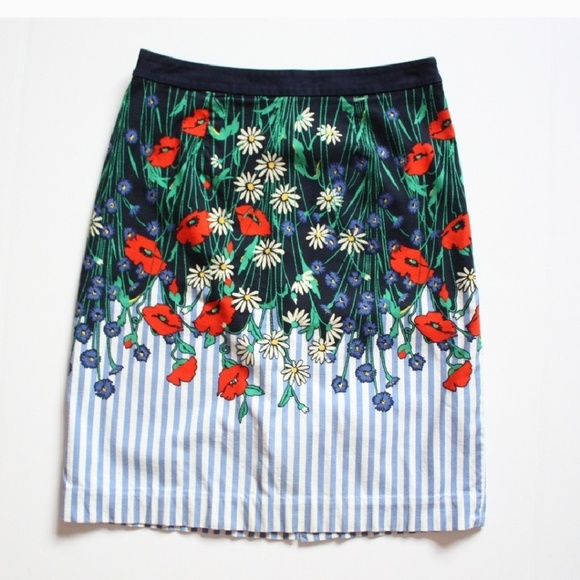 Anthropologie Dresses & Skirts - Anthropologie Postmark Floral Stripe Pencil Skirt